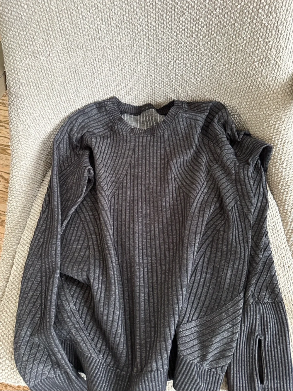 Lululemon Rest Less Pullover Black Knit Top 12